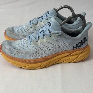 HOKA Clifton 8 Shoes Womens Size 8 Gym Fit Max Road Running Mesh Gently Used Wrk